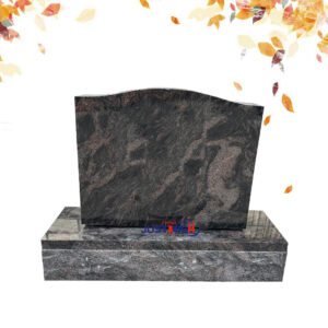 Aurora granite upright headstone
