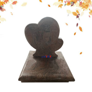 India Juparana heart shape granite headstone