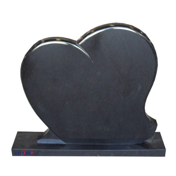 black heart shape headstone