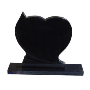 black heart shape headstone