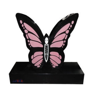 red butterfly design for headstone