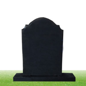 black granite upright headstone