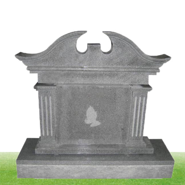 grey granite color upright headstone