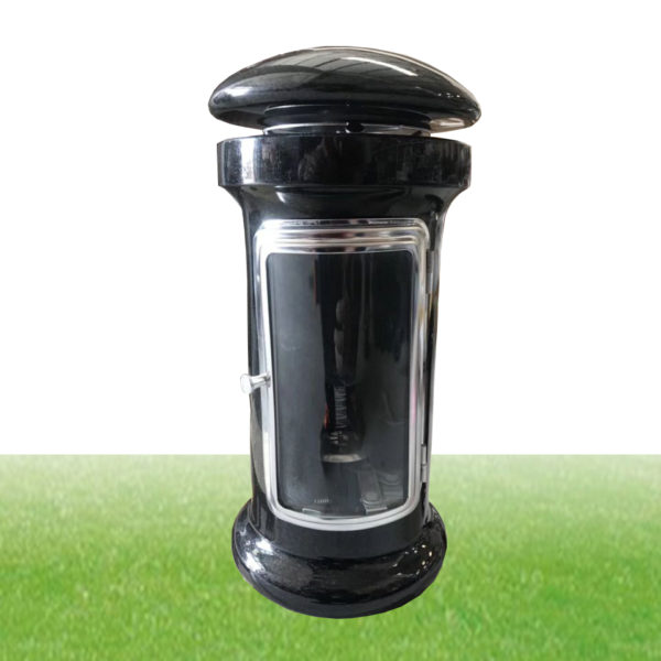 polished black granite lantern