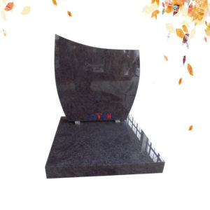 simple bahama blue granite headstone design