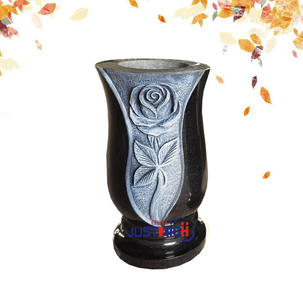 India Black Granite Cemetery Vase Wholesale Justhighstone