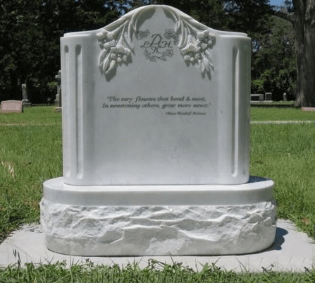 china white marble headstone