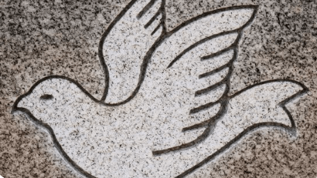 dove carved headstone
