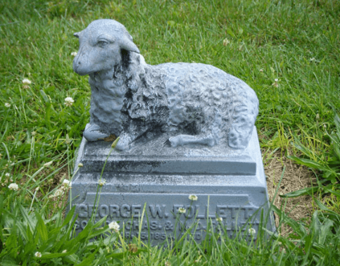 lamb carved headstone