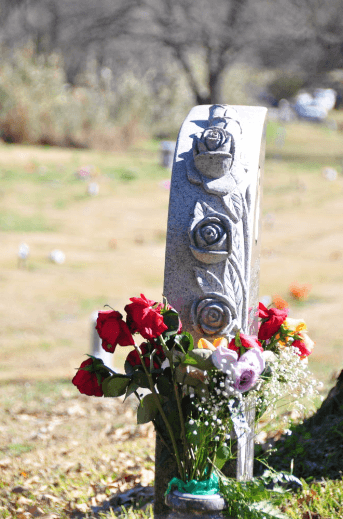 rose granite tombstone