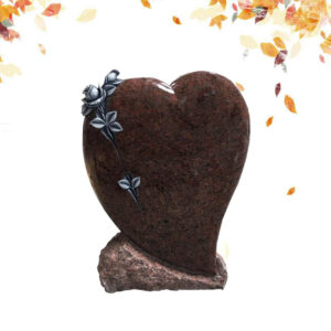 heart shape with granite flowercarved-1