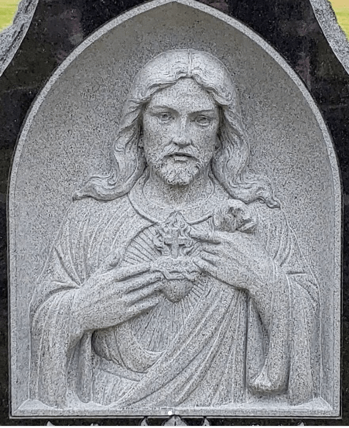 Jesus carved headstone