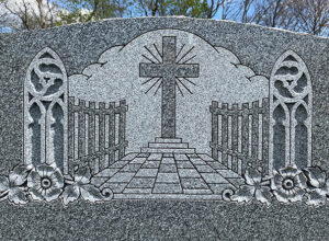 the cross on headstone
