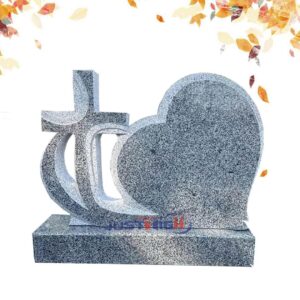 heart shape with cross headstone-1