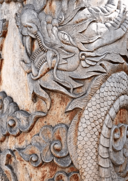china dragon carved headstone