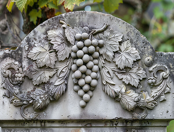 What do grapes mean on a headstone1