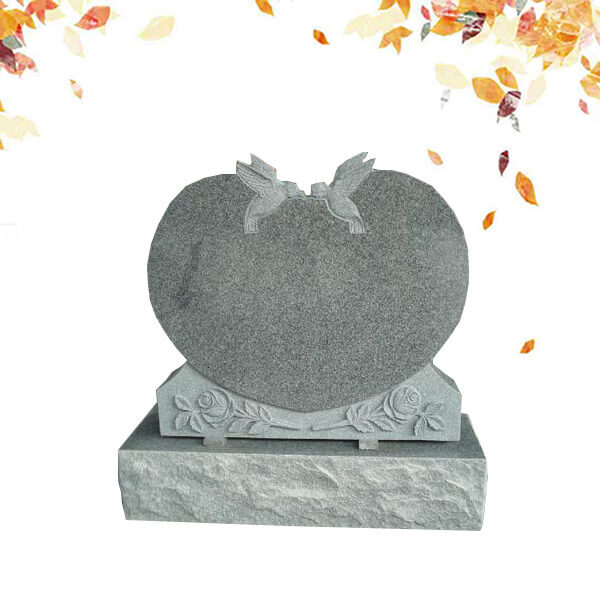 heart shape granite upright headstone