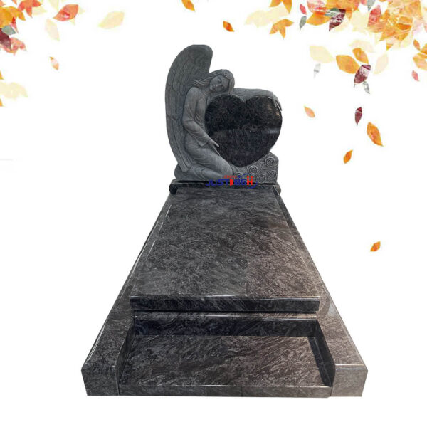 angel heart shape granite tombstone factory