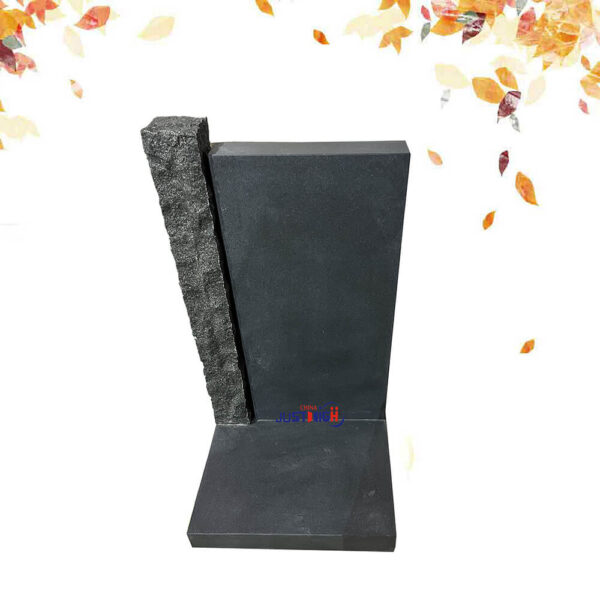 honed and Natural surface granite headstone