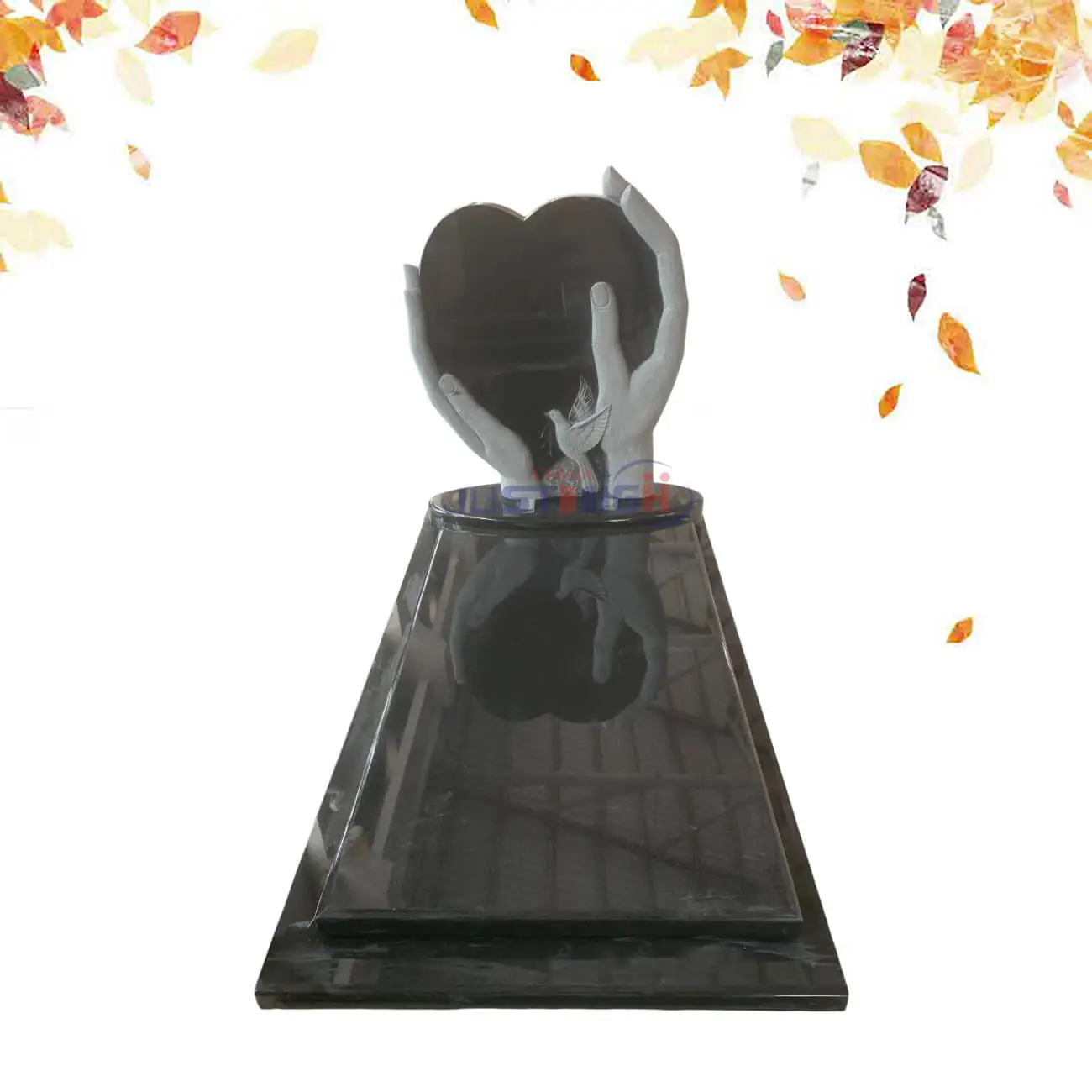 1252-1Hand holding heart shaped granite headstone supplier Hand holding heart shaped granite headstone supplie