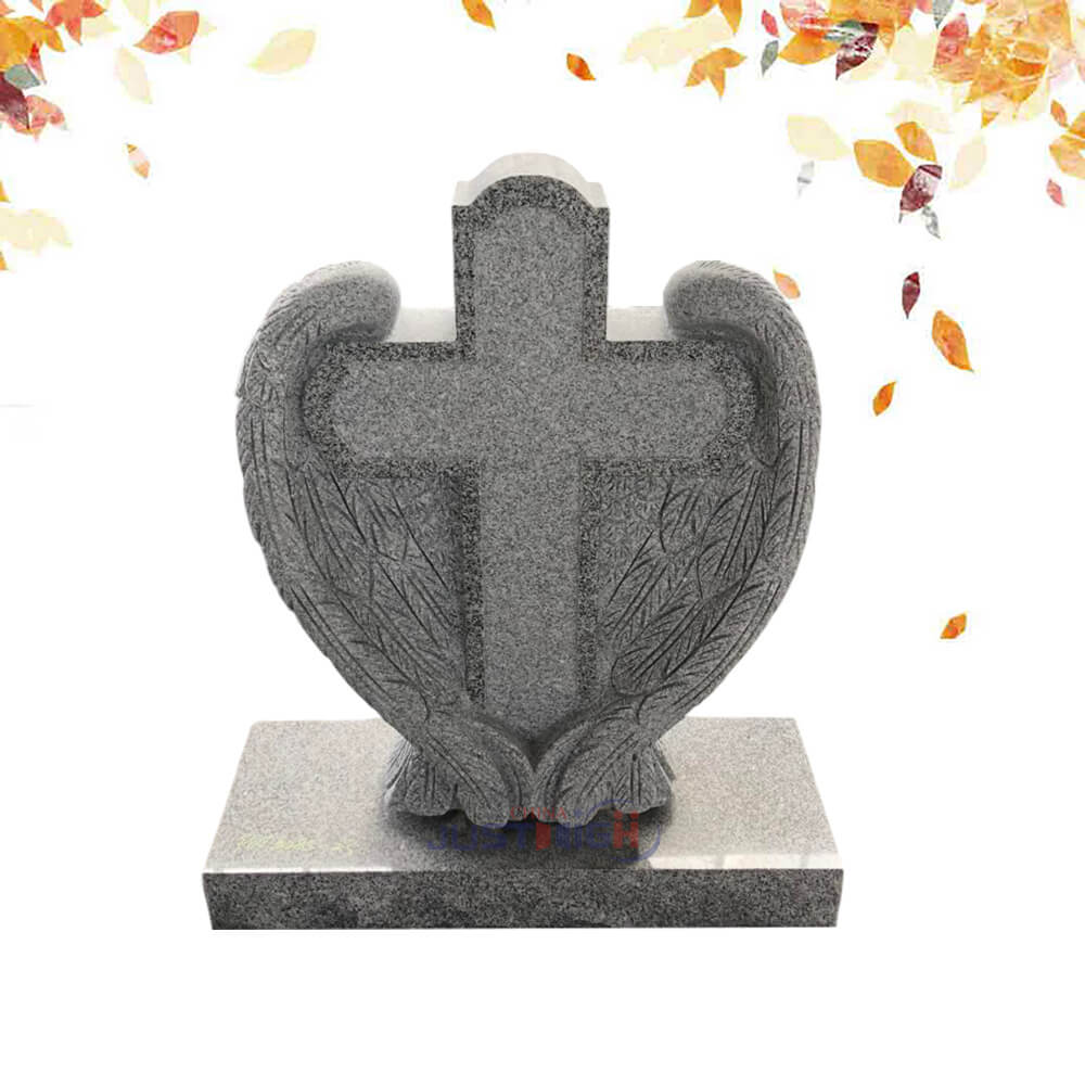 1311-1 Cross carving wings carving tombstone Cross carving wings carving tombstone