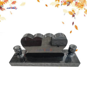 double heart shape headstone