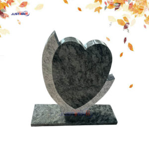 1535-1 olive green granite heart shape headstone