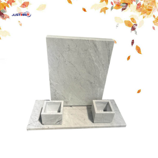 white marble headstone