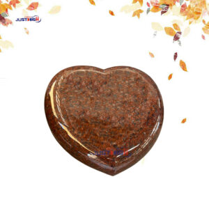 Indian Red granite heart shape memorial stone