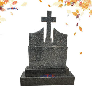 1572-1 Blue Pearl granite cross shape headstone supplier