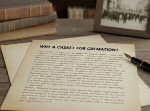Why do funeral homes require even a simple casket for cremation