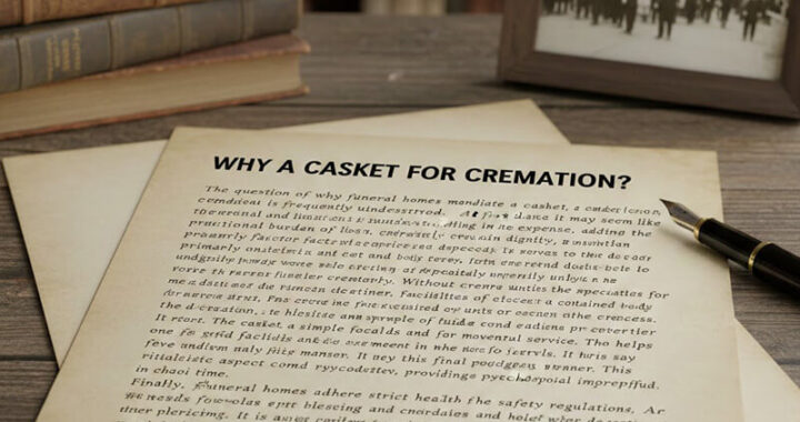 Why do funeral homes require even a simple casket for cremation