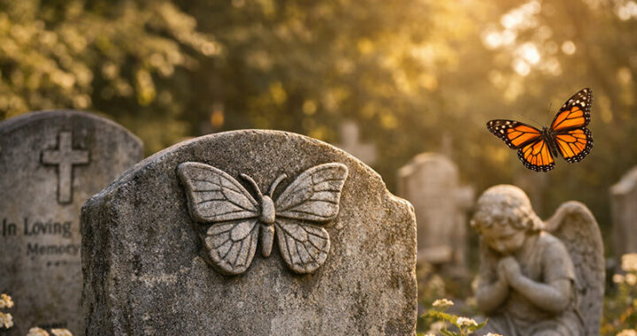What does a butterfly on a headstone mean2