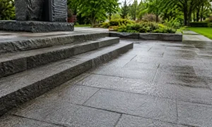 What is flamed granite finish