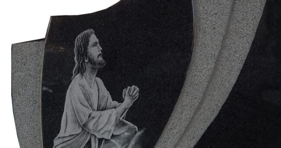 Jesus carved memorial headstone